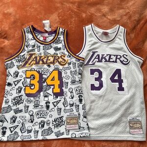 Los Angeles Lakers Shaquille O’Neal Doodle Jersey and Gray Jersey